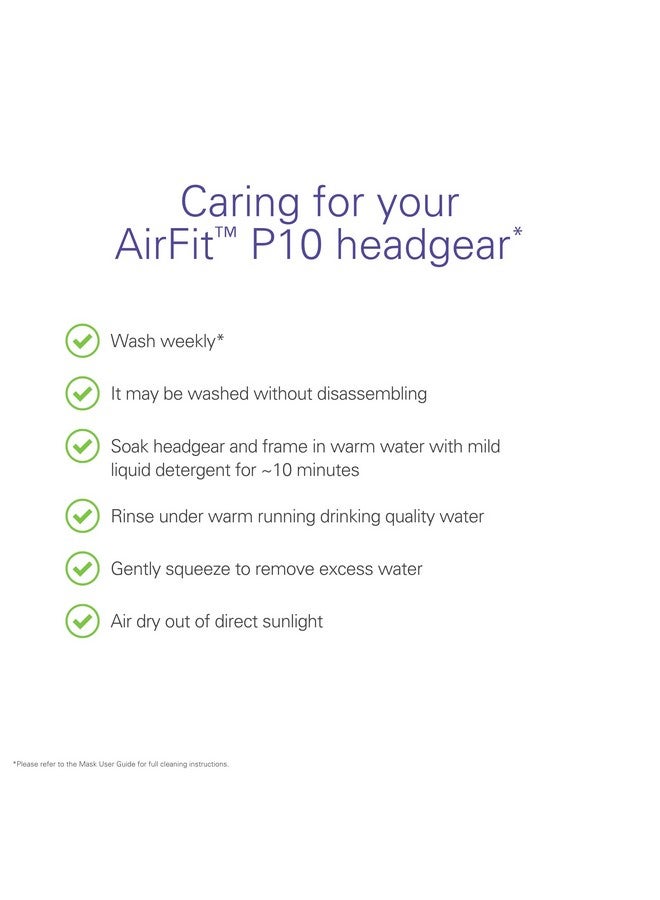Resmed ResMed AirFit P10 Headgear with Clip - Replacement CPAP Headgear - Frame System & Nasal Pillows Cushion Not Included - Pink - Image 3