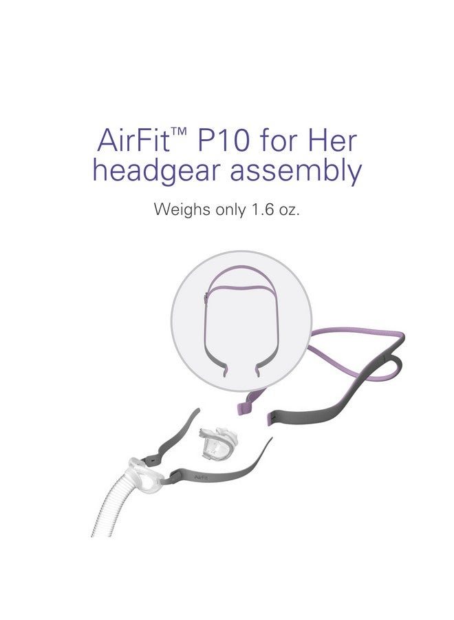 Resmed ResMed AirFit P10 Headgear with Clip - Replacement CPAP Headgear - Frame System & Nasal Pillows Cushion Not Included - Pink - Image 1