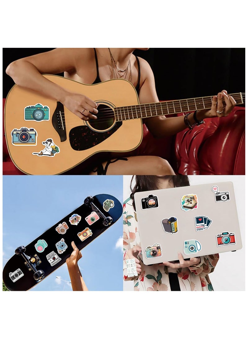 Loquat 50 Pcs Camera Stickers Decorative Decals Waterproof Vinyl Gifts for Car Scrapbook Laptop Water Bottle Luggage Adults Boys Girls - Image 2