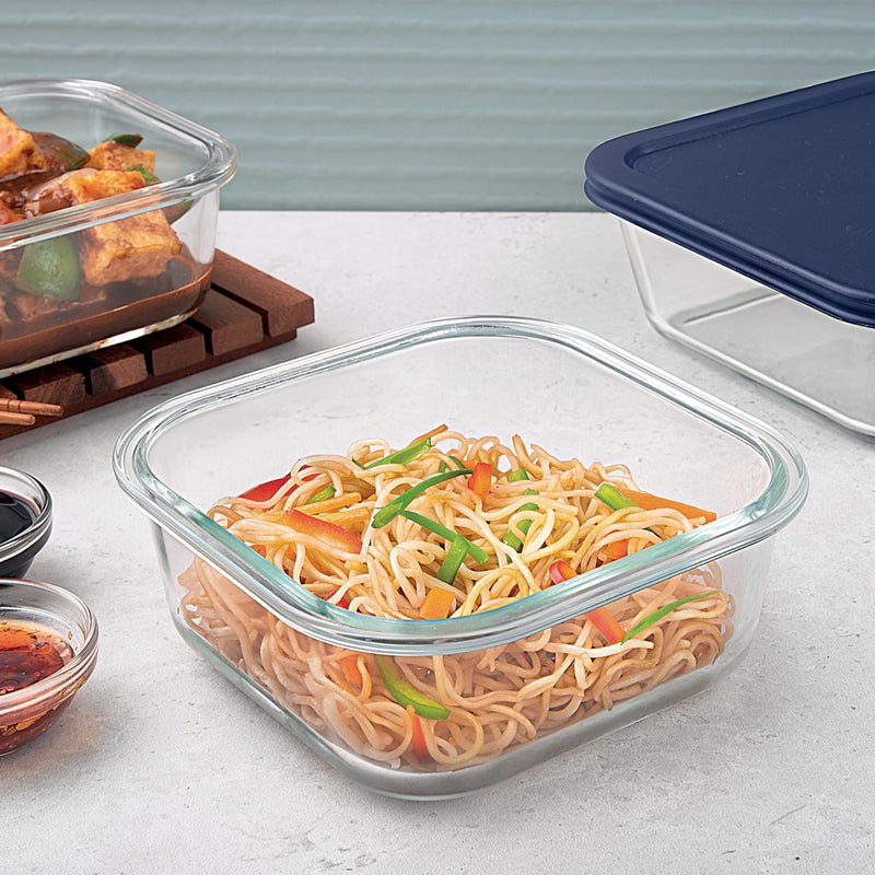La Opala Cook Serve Store 100% Borosilicate Glass Storage Container | Simply Store with Silicon Lid | Square 950 ml | Microwave & Oven Proof | Dishwasher & Freezer Proof | Durable | Transparent - Image 5