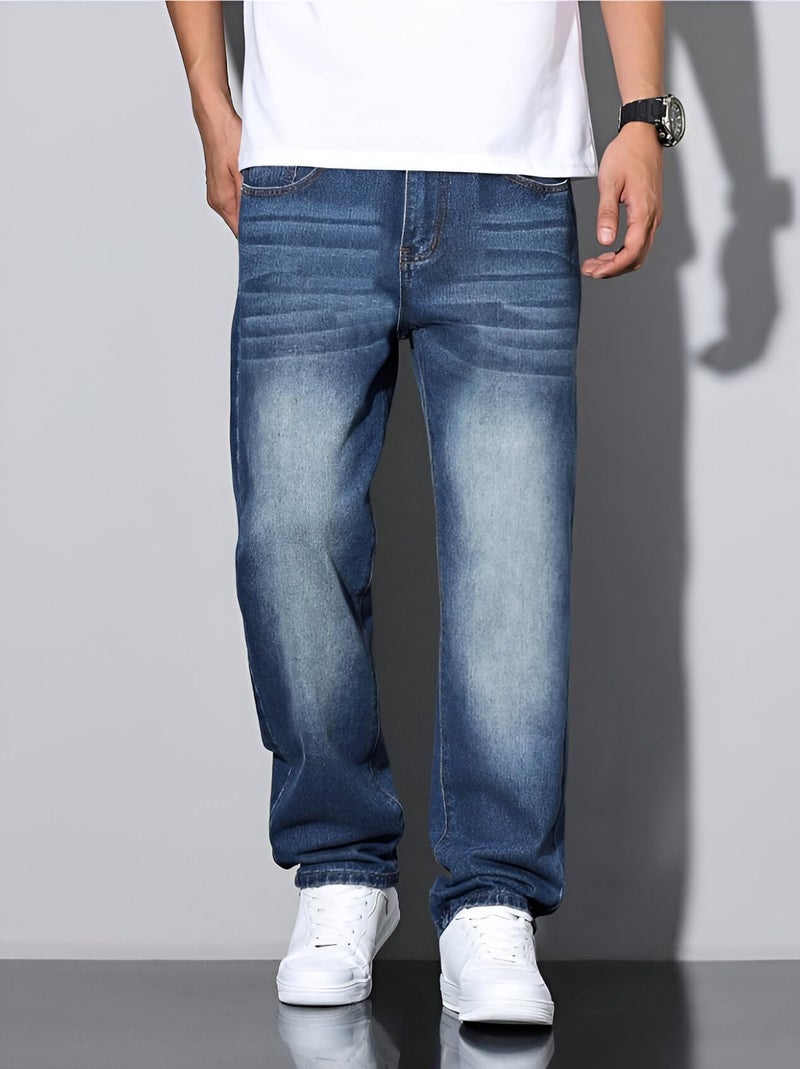 Ben Martin Dark Blue Men Jeans || Baggy Fit Jean's for Man || Loose Fit High Rise Denim || Stretchable Casual Wear Jean,s || Dance Rap Rapping Style Pant for Men || Denim Cotton Jeans 28 (2) - Image 2