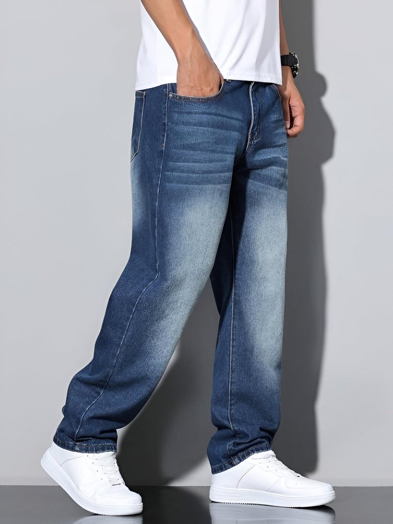 Ben Martin Dark Blue Men Jeans || Baggy Fit Jean's for Man || Loose Fit High Rise Denim || Stretchable Casual Wear Jean,s || Dance Rap Rapping Style Pant for Men || Denim Cotton Jeans 28 (2) - Image 4