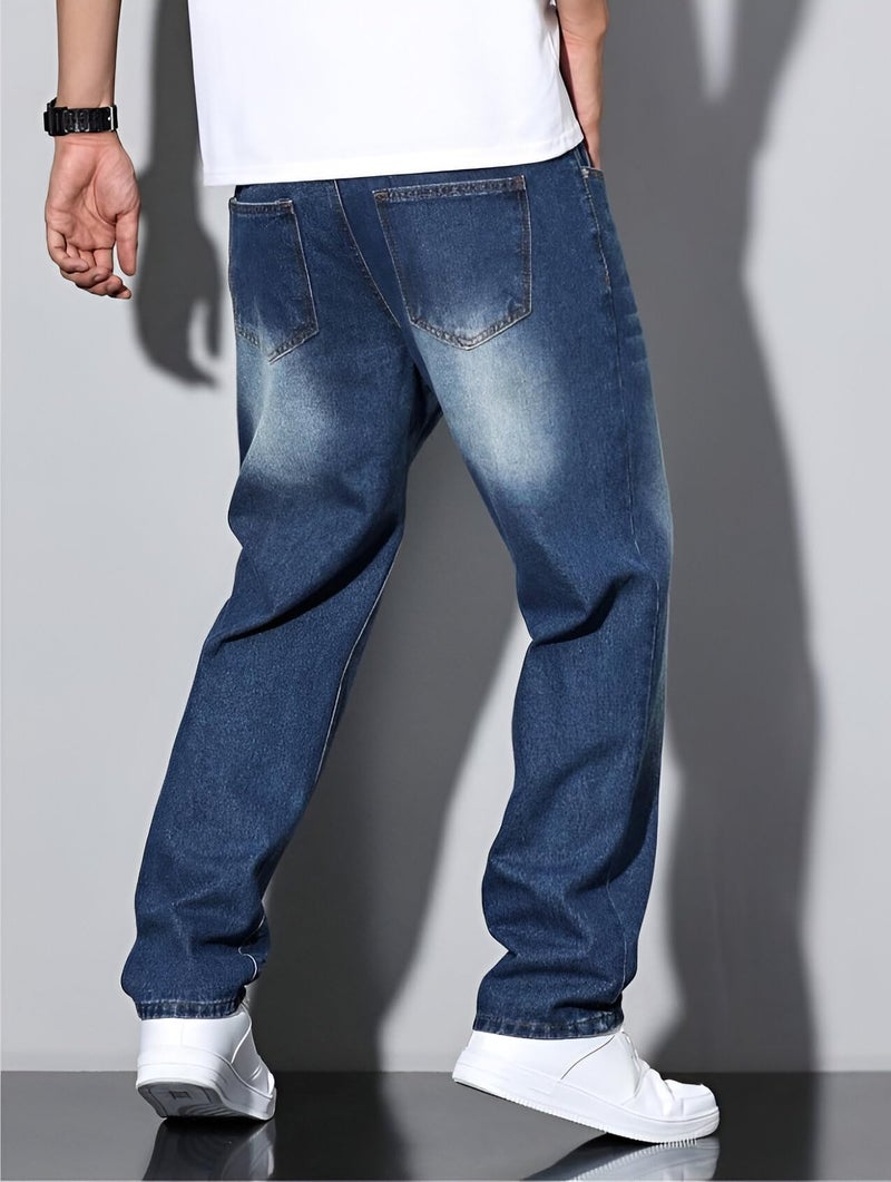 Ben Martin Dark Blue Men Jeans || Baggy Fit Jean's for Man || Loose Fit High Rise Denim || Stretchable Casual Wear Jean,s || Dance Rap Rapping Style Pant for Men || Denim Cotton Jeans 28 (2) - Image 3