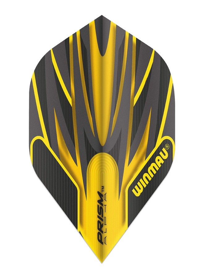 WINMAU Prism Alpha Black & Orange Extra Thick Dart Flights - 1 Set per Pack (3 Flights Total) - Image 1