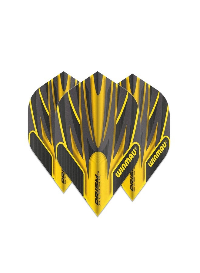 WINMAU Prism Alpha Black & Orange Extra Thick Dart Flights - 1 Set per Pack (3 Flights Total) - Image 2