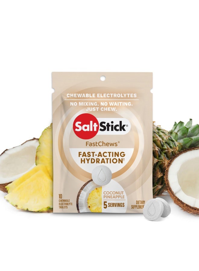 SaltStick Electrolyte FastChews - 10 Coconut Pineapple Chewable Tablets - Salt Tablets for Running and Hydration, Electrolyte Chews - 10 Count - Image 1