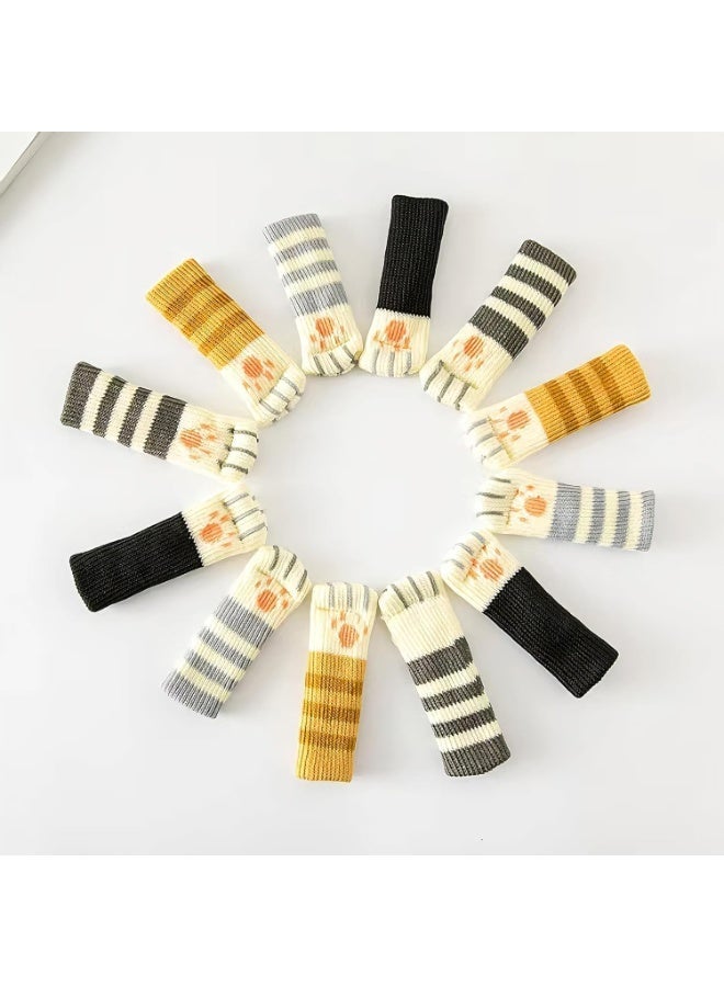 سجن سفما 24pcs Cat Paw كرسي الجوارب - لطيف Cat أثاث الجوارب لساقين الكرسي، الحياكة غير الانزلاق كرسي ساق حماية الأرضية، الحد من الضوضاء الأثاث الجوارب للأرضيات الخشبية الصلبة، 6 مجموعات - Image 2