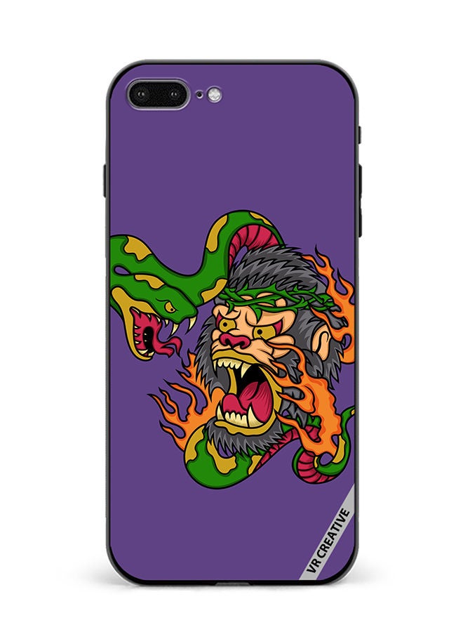 VR CREATIVE Protective Case Cover For Apple iPhone 7 Plus/8 Plus King Kong Vs Snake Design Multicolour - Image 1