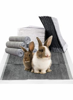 HQ-GAMING Rabbit Pee Pads 100 PCS Disposable Bunny Pads Charcoal Leak-Proof Super Absorbent Potty Training Pad with Quick-Dry Surface for Dogs Puppies Cats Kittens or Small Pets  - Image 1