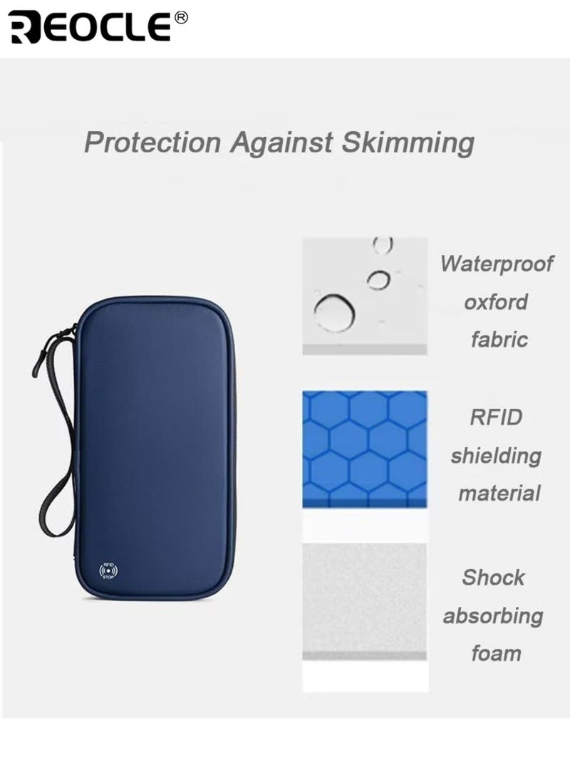 REOCLE Family Passport Holder Travel Wallet with RFID Blocking Travel Document Organiser Passport Cover Secure for Passport ID Cards Flight Tickets Money Durable Lightweight Portable Ideal for Family Travel Business Trips Vacation Suitable for Travelers - Image 4