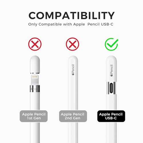 TRONWIN Apple Pencil USB C Case,Silicone Sleeve Protective Cover Perfect Grip Skin Classic Design with Sturdy Clip Compatible with Apple Pencil USB-c for ipad pro (Yellow) - Image 2
