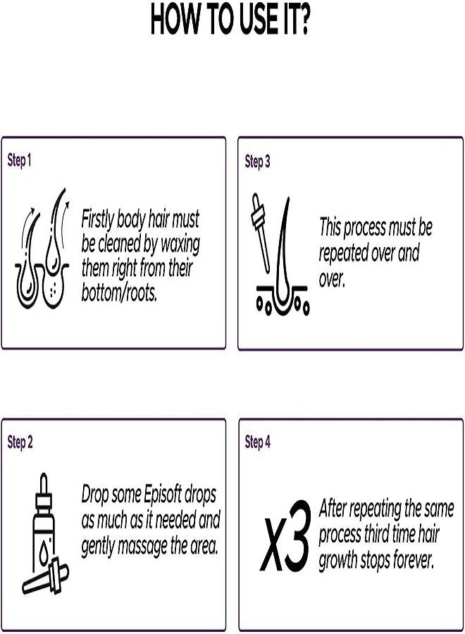 Episoft 2 Pack Hair Removal Inhibitor Serum 30ml for Women and Men - Image 3