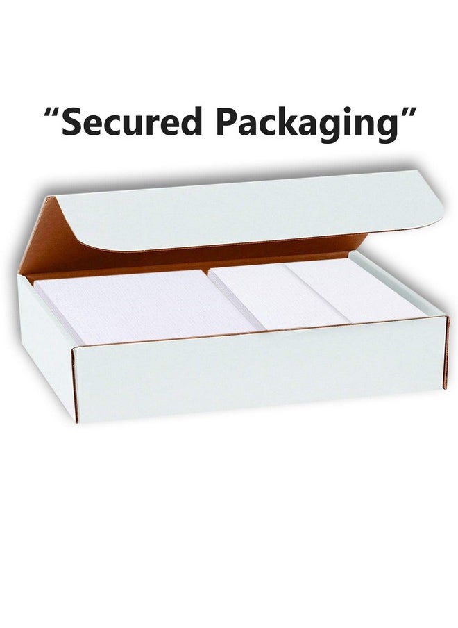 Hamilco White Linen Cards And Envelopes Flat 5" X 7" Cardstock Paper 80Lb Cover 100 Pack  - Image 3