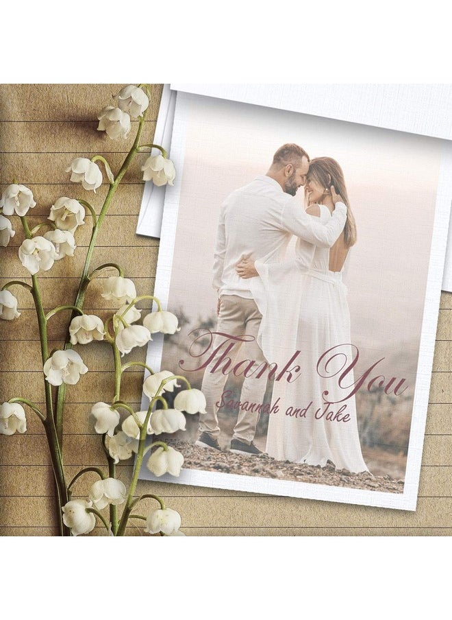Hamilco White Linen Cards And Envelopes Flat 5" X 7" Cardstock Paper 80Lb Cover 100 Pack  - Image 4
