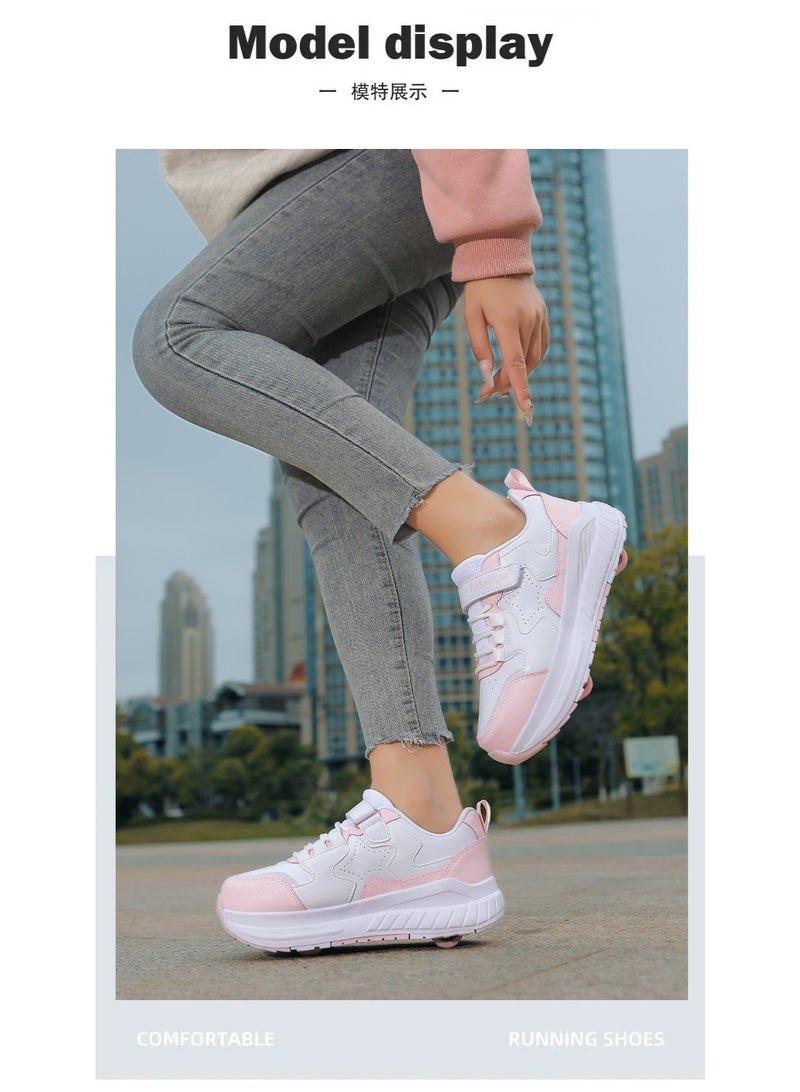 إسكدنيا Kids Roller Skates Shoes 4 Wheels Roller Shoes Boys Girls Wheel Shoes Roller Sneakers Shoes for Beginner More Balanced - Image 2