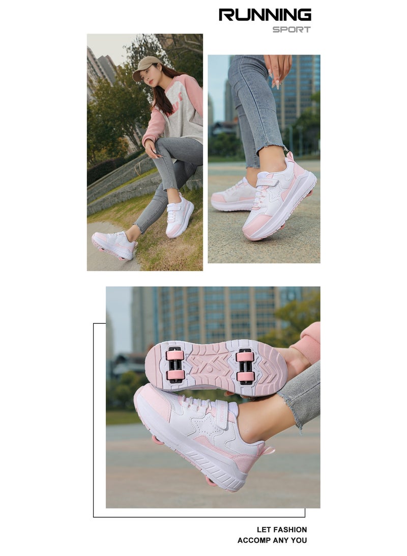 إسكدنيا Kids Roller Skates Shoes 4 Wheels Roller Shoes Boys Girls Wheel Shoes Roller Sneakers Shoes for Beginner More Balanced - Image 4