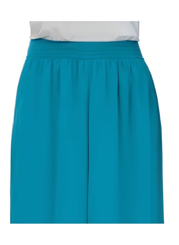Dee's Fashion Wide Leg Chiffon Palazzo Pants with Elastic Waistband, Flowy Design & Divider Skirt for Women – Comfortable and Stylish  - Image 2