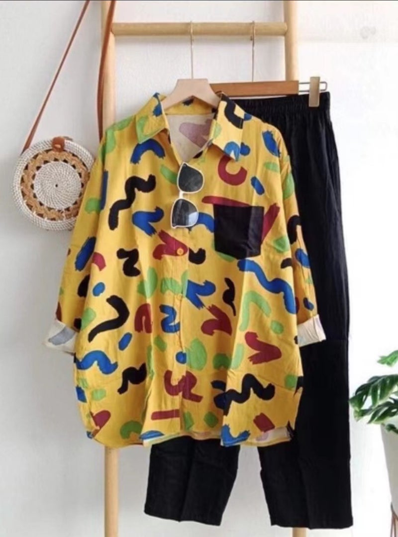 بدلة عصرية ذات طباعة ياقة ربيعية وصيفية مع أكمام قصيرة، مجموعة من قطعتين، تجارة خارجية بالجملة، جيل عبر الحدود، قهوة - Image 4