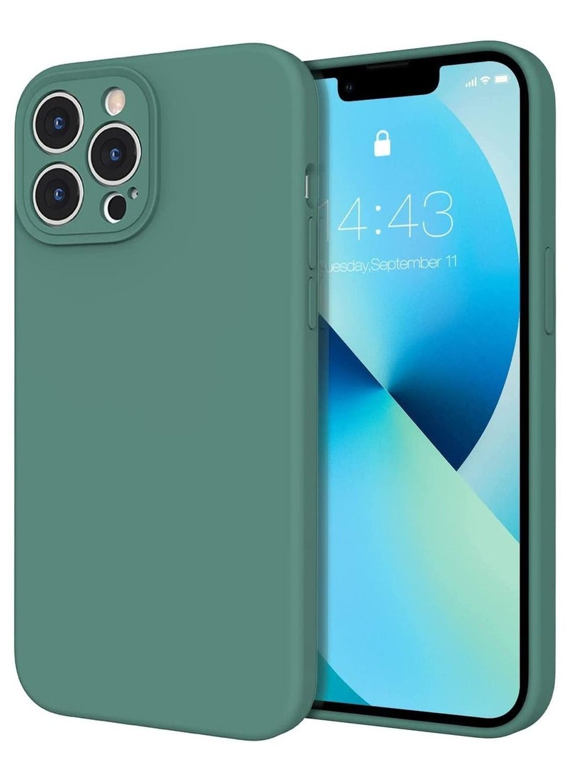 Silicone Case Compatible with iPhone 14, Soft Liquid Gel Rubber Cover Shockproof Bumper Anti-Scratch Anti-Fingerprint Anti-Drop Slim Cover (Not Original) (iPhone 14, Green) - Image 1