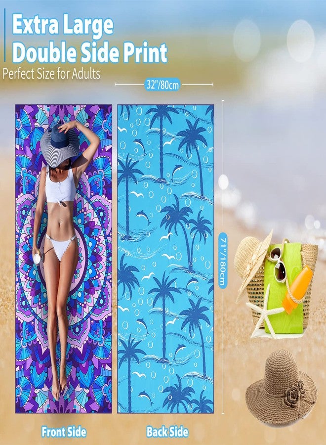 TwoYek Microfiber Sand Free Beach Towel Thin Quick Dry Super Absorbent Oversized Large Lightweight Towels for Travel Sports Pool Swimming Bath Camping Yoga Girls Women Adults - Image 3