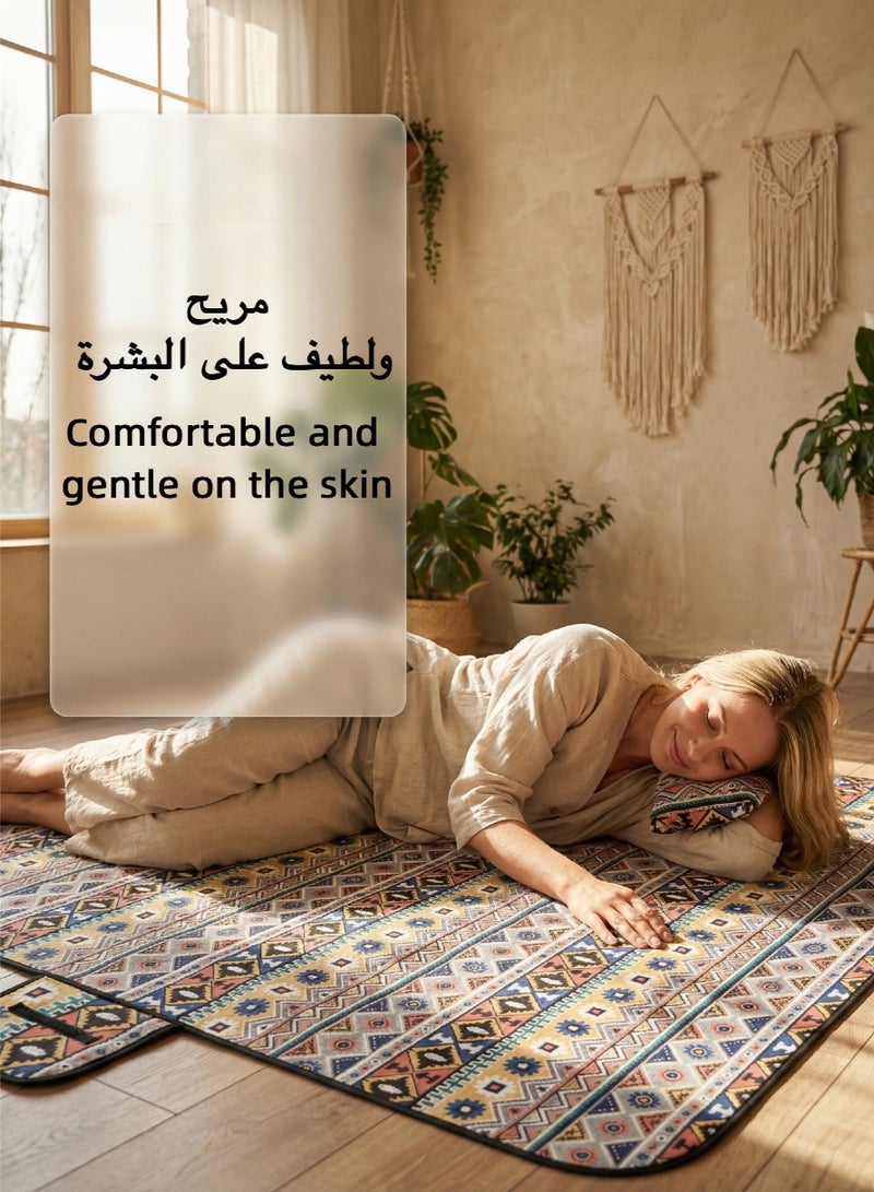 حصيرة نزهة مقاومة للماء ومُكثفة ملحومة بالموجات فوق الصوتية - بطانية شاطئية كبيرة للخارجية بمقاس 200*150 سم، قابلة للطي، مقاومة للرمل، مقاومة للتمزق، محمولة للتخييم والحديقة والسفر العائلي والمهرجانات - Image 5