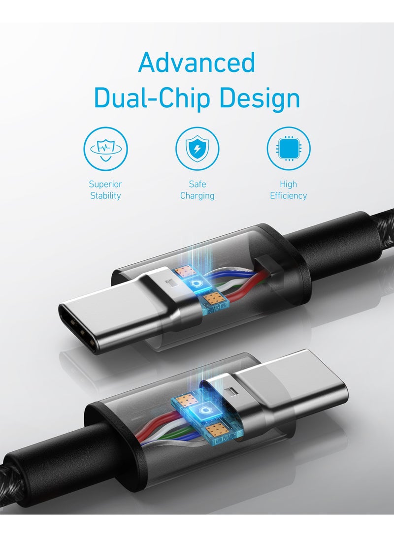 Anker USB C to USB C Cable, Type C Charging Cord Fast Charge(10FT,100W), for iPhone 17/17 pro, MacBook and More(USB 2.0,Black) - Image 4