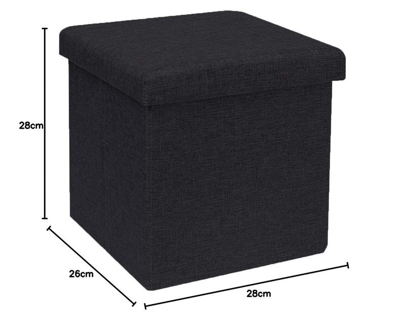 ABTRIX WITH AB Foldable Storage Footrest Clutter Toys Collection Box Coffee Table Ottoman Versatile SpaceSaving Closet Cover Max Load 80 kg with Memory Foam Seat Black - Image 3