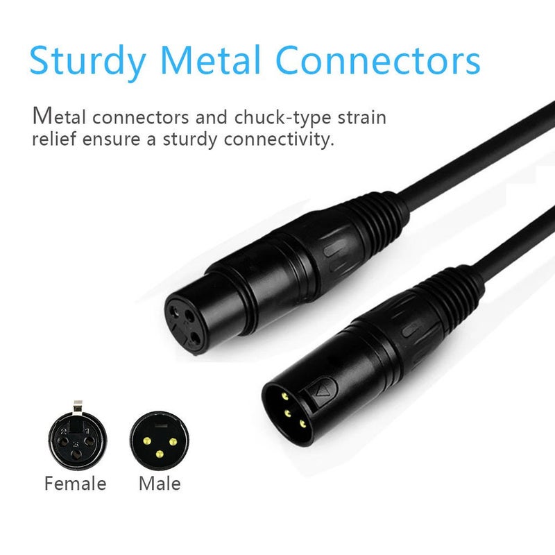 JLPOW 10 ft Flexible DMX Cable, Gold-Plated 3 Pin Signal XLR Male to Female DMX Cable Wire, Best for DJ Stage Lighting Moving Head Lights Par Light (4 Pack) - Image 4