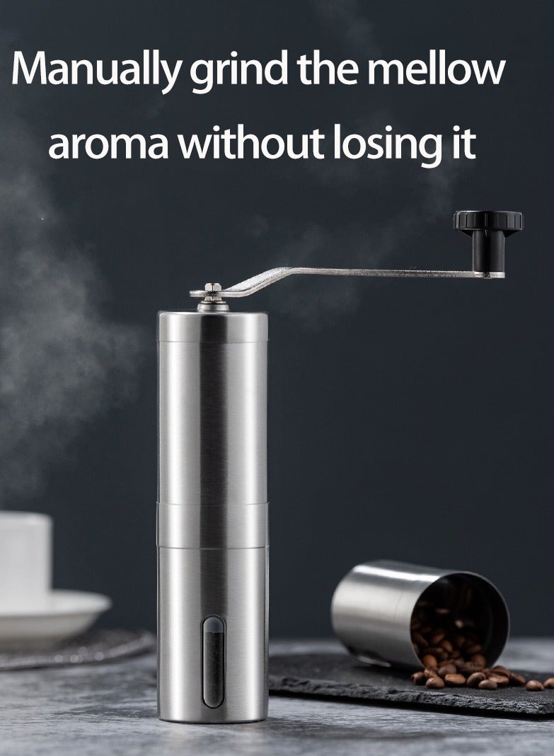  المانجا الصينية 304 الفولاذ المقاوم للصدأ طاحونة القهوة اليد الفضية - Image 3