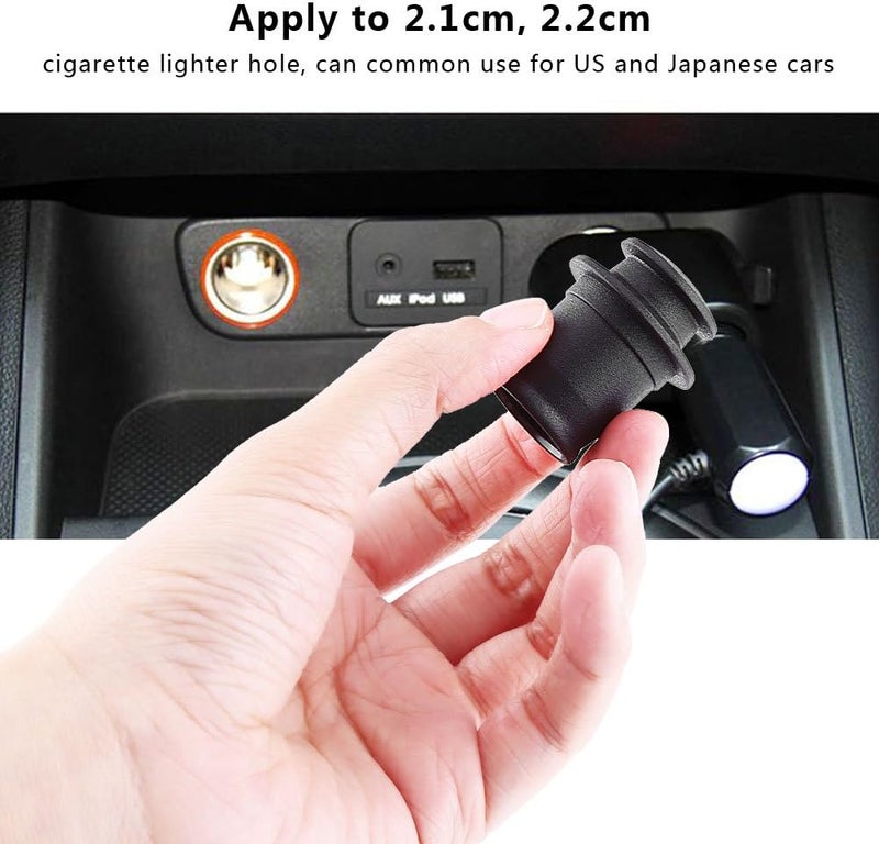 klarako Dustproof Cover Cap,Universal Car Cigarette Lighter Socket Cover ABS Dustproof Cap Auto Accessory Fit for 2.1cm, 2.2cm Cigarette Lighter Socket Black (Pack of 2) - Image 3
