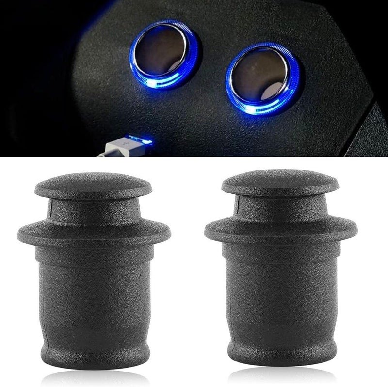 klarako Dustproof Cover Cap,Universal Car Cigarette Lighter Socket Cover ABS Dustproof Cap Auto Accessory Fit for 2.1cm, 2.2cm Cigarette Lighter Socket Black (Pack of 2) - Image 1