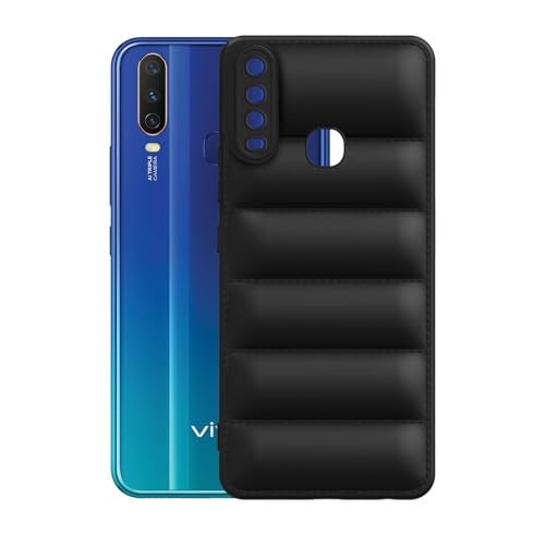 Plus Puffer Case Camera Protection Soft Back Cover for Vivo Y12 / Vivo Y15 / Vivo Y17 - Black - Image 3