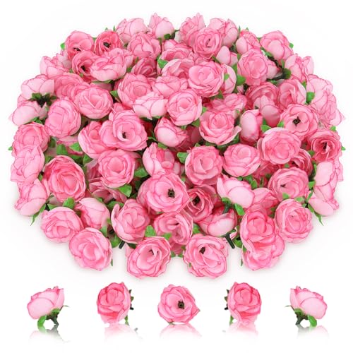 AWARDSEN 100pcs 1.3 Inch Pink Roses Artificial Flowers Silk Mini Pink Roses Head Bulk Fake Pink Rose for Wedding Party DIY Centerpieces Decor - Image 1