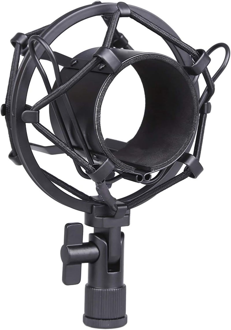 Koolertron Microphone Shock Mount,Mic Clip Holder,Universal 50MM Anti-Vibration Mic Holder for 48MM-54mm Diameter Studio Condenser Mic (Black) - Image 1
