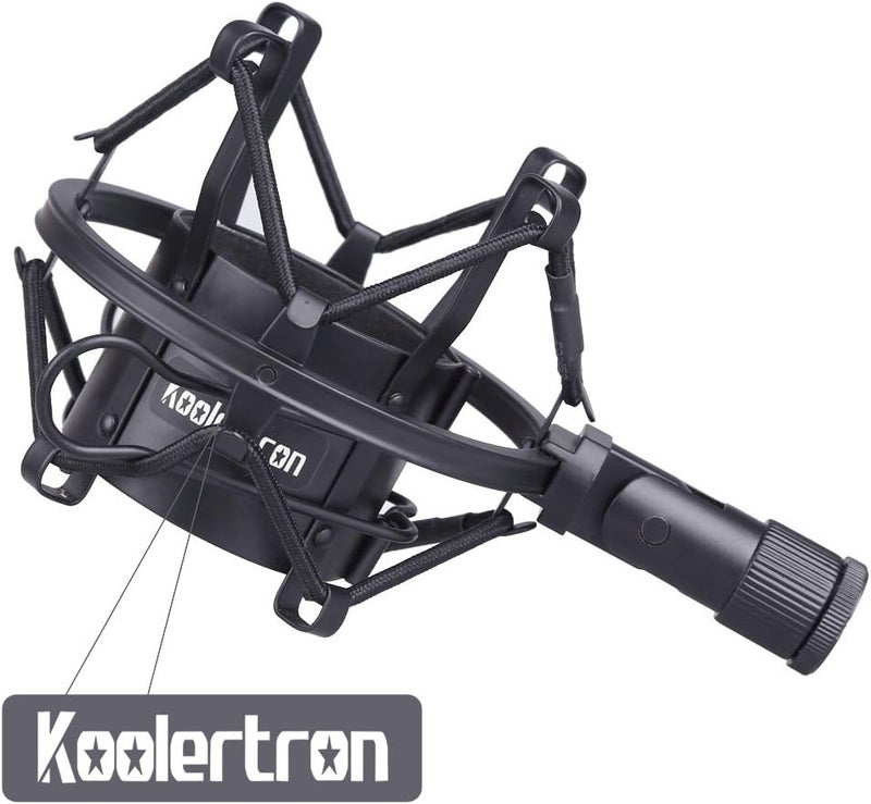 Koolertron Microphone Shock Mount,Mic Clip Holder,Universal 50MM Anti-Vibration Mic Holder for 48MM-54mm Diameter Studio Condenser Mic (Black) - Image 5
