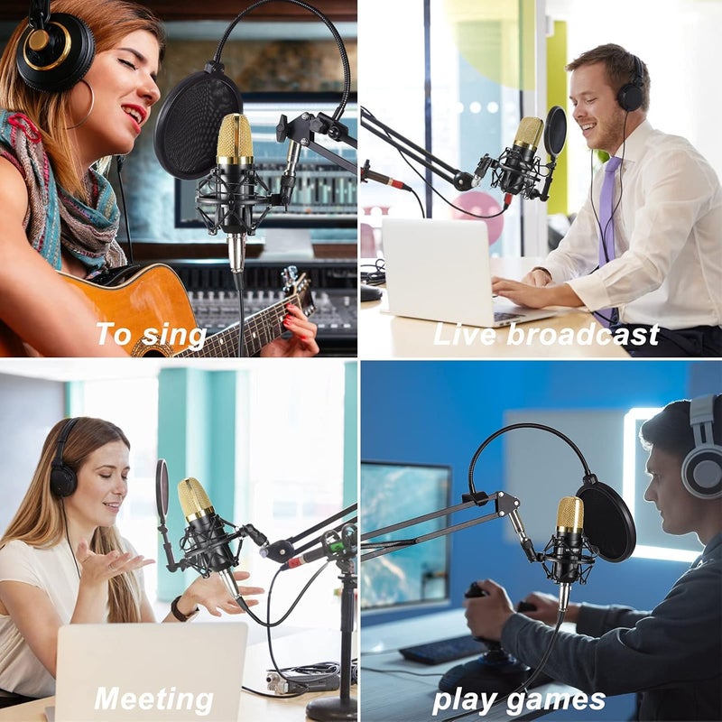 Koolertron Microphone Shock Mount,Mic Clip Holder,Universal 50MM Anti-Vibration Mic Holder for 48MM-54mm Diameter Studio Condenser Mic (Black) - Image 2