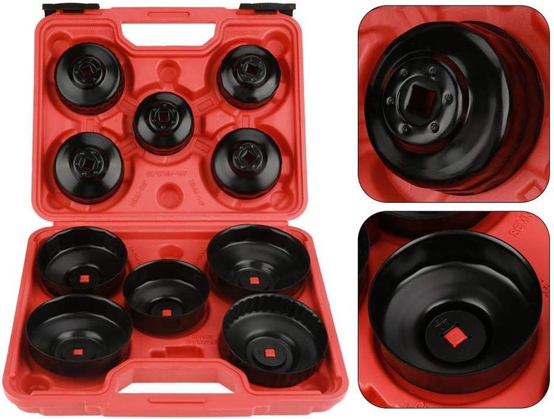 klarako Oil Filter Wrench Set, 11pcs Universal Oil Filter Cap Wrench Set Oil Filter Sockets Removal Tool Kit with Portable Carrying Case for Auto Repair - Image 4