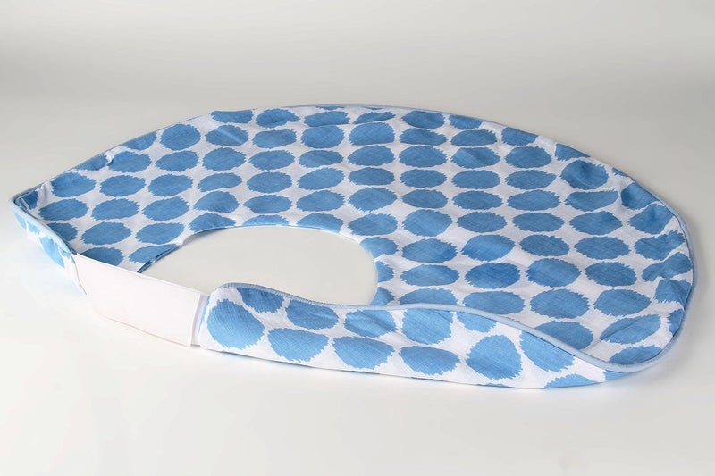 Bacati Ikat Blue Dots Muslin Fabric Hugster Nursing Pillow Cover Only - Image 5