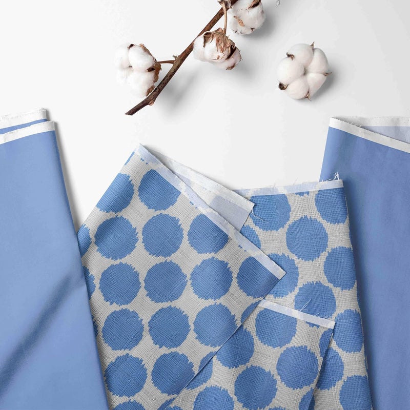 Bacati Ikat Blue Dots Muslin Fabric Hugster Nursing Pillow Cover Only - Image 2