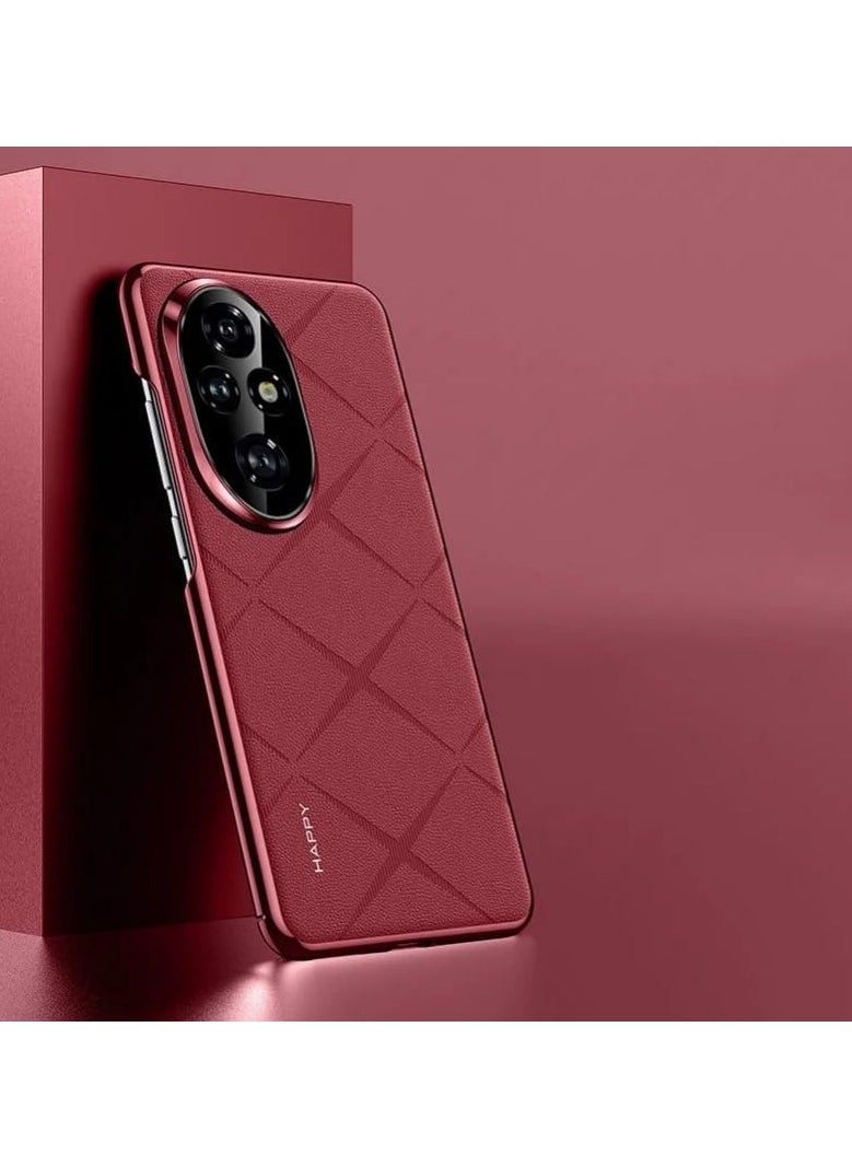 جنرال - حافظة متوافقة مع جلد فاخر عادي لجهاز Honor 200 Pro، حماية عدسة الكاميرا، حافظة مقاومة للصدمات والسقوط بتصميم نحيف مع ملمس جيد لجهاز Honor 200 Pro. - Image 1