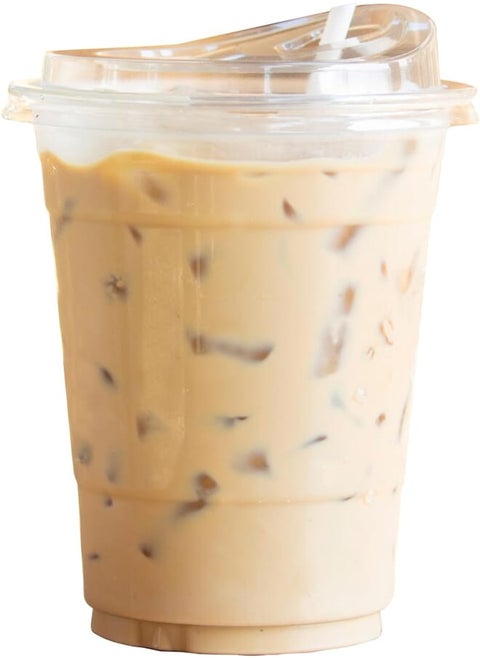 AIOS 50 x PET Takeaway Cups with Sip Through Lids (400ml/14oz)