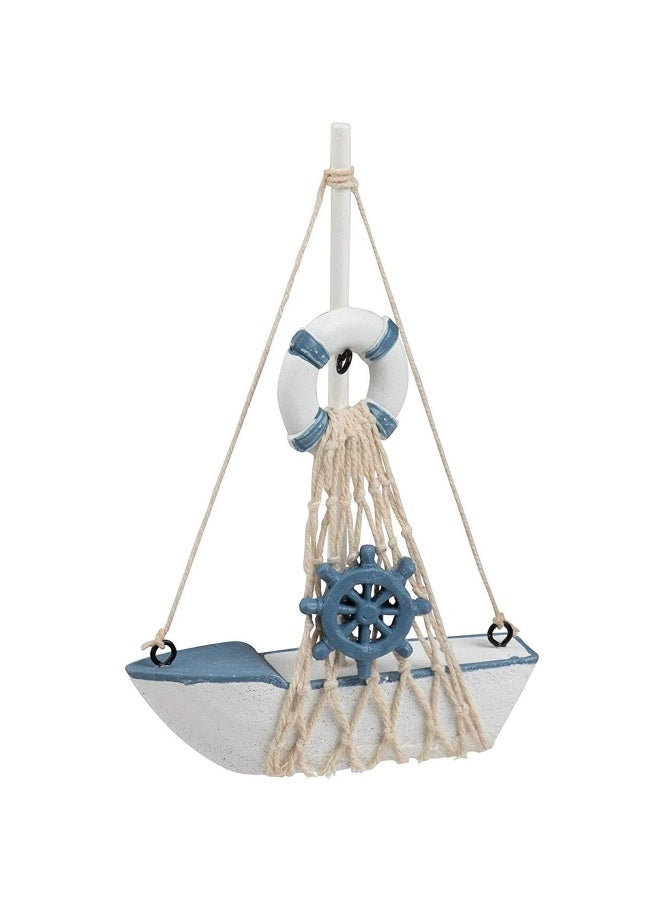 Juvale Juvale Set of 4 Mini Wooden Sailboat Models for Beach Nautical Home Decor Miniature Boat Decorations  Coastal Decor  - Image 5