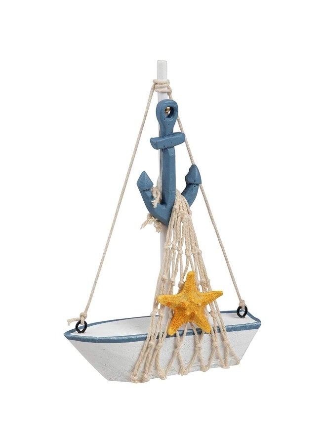 Juvale Juvale Set of 4 Mini Wooden Sailboat Models for Beach Nautical Home Decor Miniature Boat Decorations  Coastal Decor  - Image 4