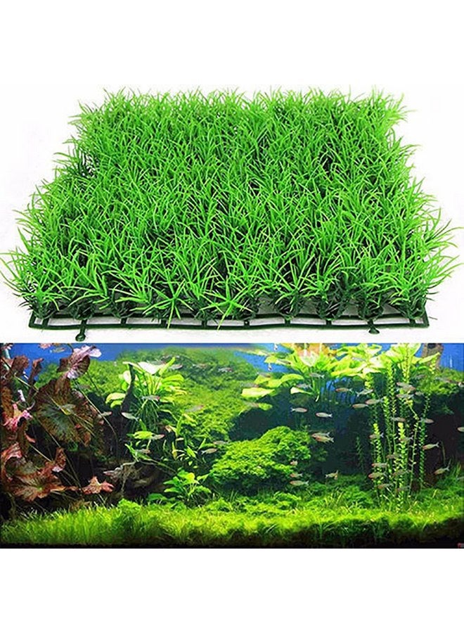 Saycker Saycker Aquarium Grass Mat,Fake Artificial Aquarium Grass Ornament Turf Aquatic Grass Lawn,Fish Tank Grass Landscape Decoration,25cm x 25cm  - Image 1