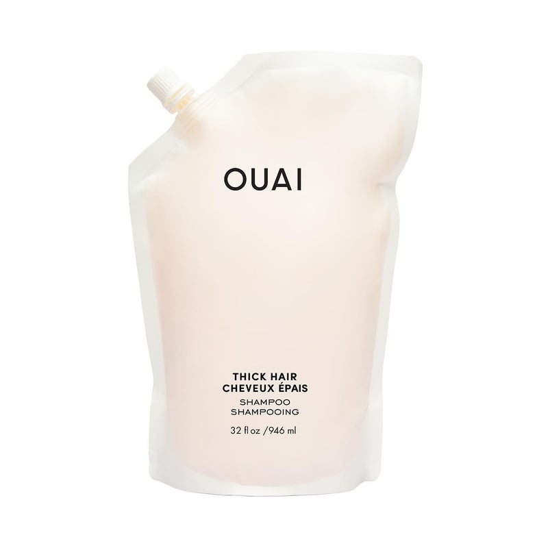 OUAI Thick Shampoo Refill - Moisturizing Shampoo with Keratin, Marshmallow Root, Shea Butter & Avocado Oil for Thick Hair - Strengthens & Hydrates - Paraben, Phthalate & Sulfate Free (32 Fl Oz) - Image 1