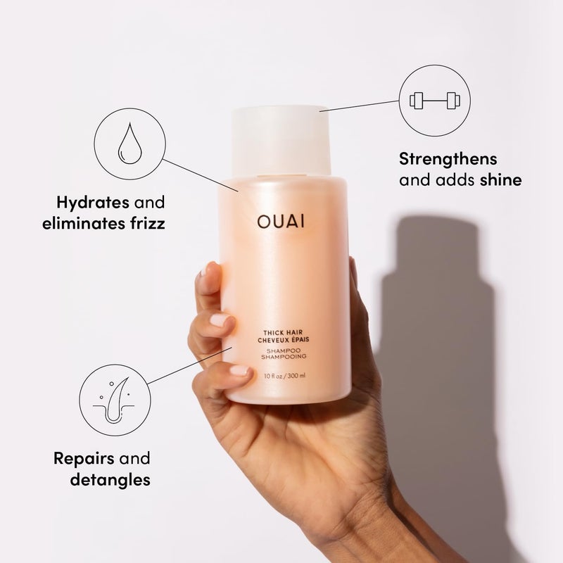 OUAI Thick Shampoo Refill - Moisturizing Shampoo with Keratin, Marshmallow Root, Shea Butter & Avocado Oil for Thick Hair - Strengthens & Hydrates - Paraben, Phthalate & Sulfate Free (32 Fl Oz) - Image 2