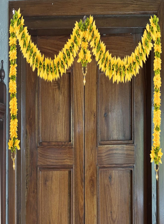 Daedal crafters مجموعة أبواب شامبا من ديدال كرافتيرز (أصفر ذهبي) DC129، زينة زهور للباب - Image 2
