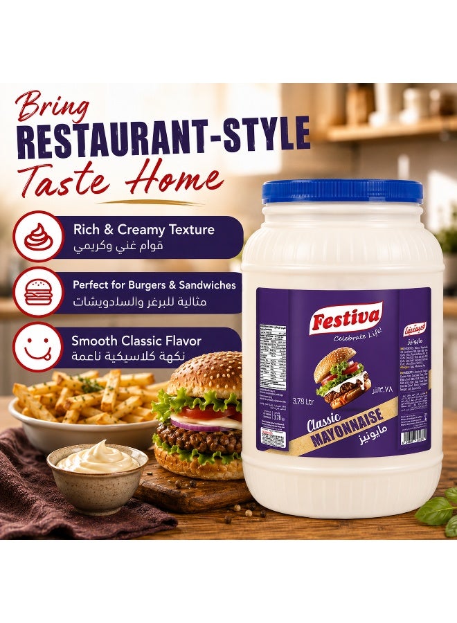 Festiva Classic Mayonnaise 3.78L - Creamy Mayo Sandwich Spread for Burgers, Sandwiches, Wraps and Snacks - Dip and Dressing - Image 2