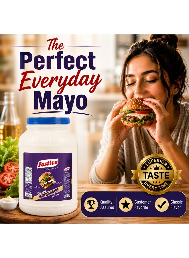 Festiva Classic Mayonnaise 3.78L - Creamy Mayo Sandwich Spread for Burgers, Sandwiches, Wraps and Snacks - Dip and Dressing - Image 5