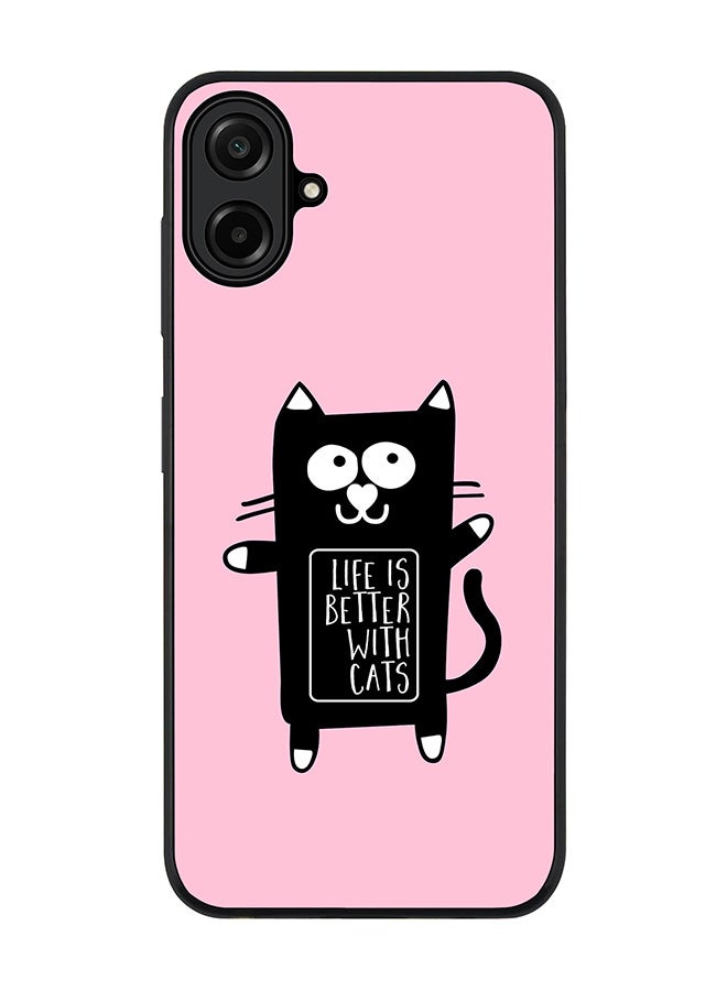 Stylizedd For Samsung Galaxy A07 4G Case,Slim fit Camera Protection, Shockproof Thin Phone cover  - Life is better with cats